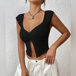 SHEIN Elegant Black Women's Crop Top